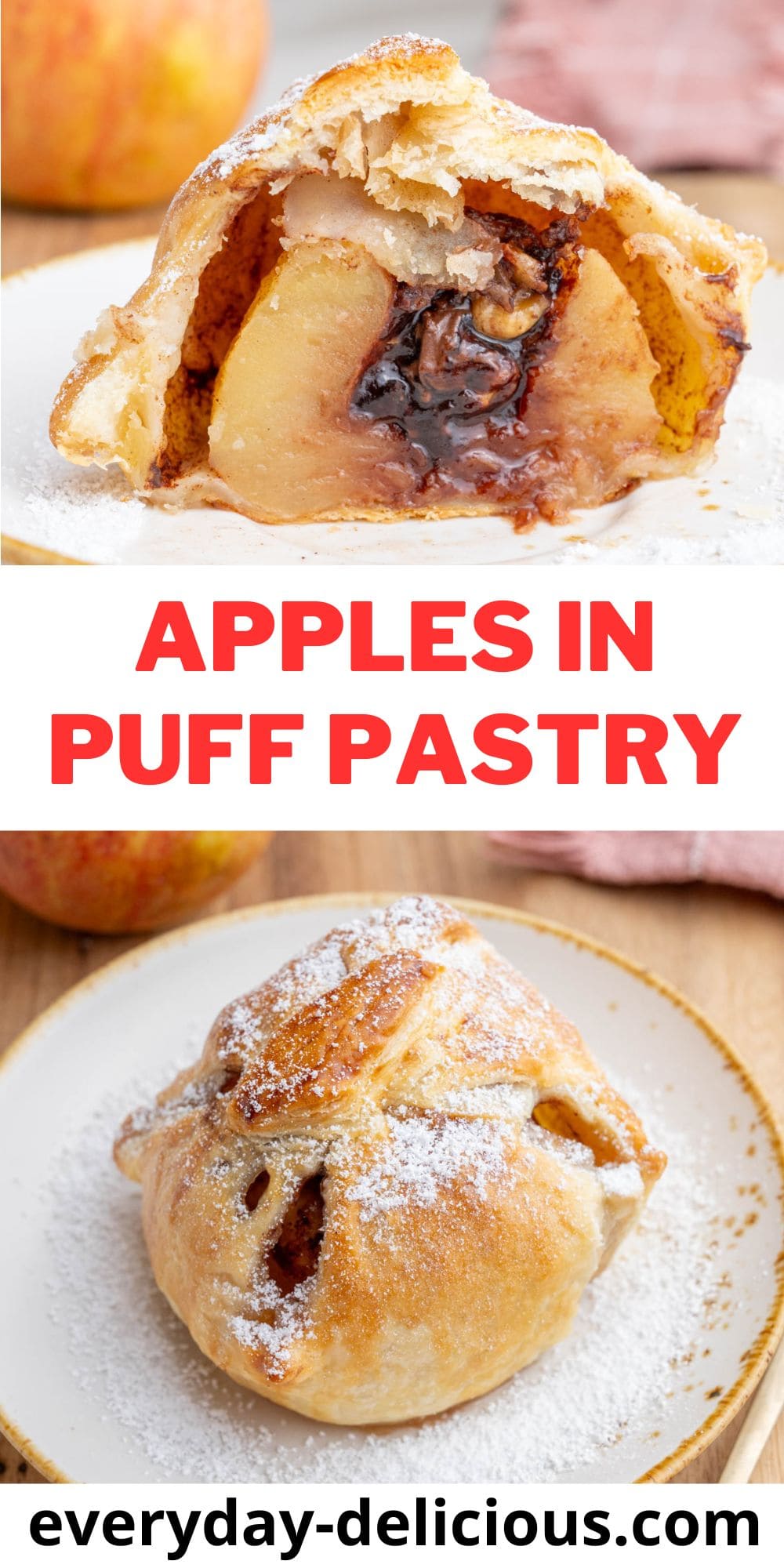 Apples In Puff Pastry With Chocolate Nut Filling Everyday Delicious