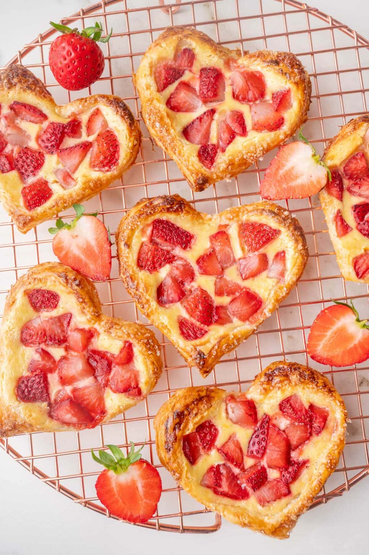 Valentine S Strawberry Puff Pastry Hearts Everyday Delicious