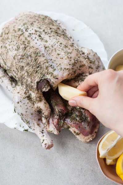 Roasted duck with apples + how to roast a whole duck