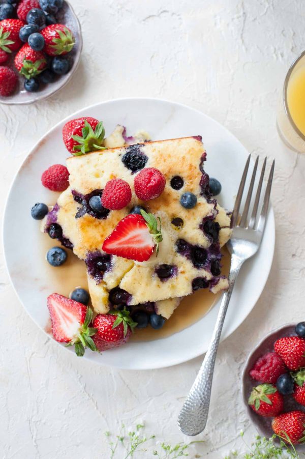 Sheet Pan Pancakes (lemon blueberry oven-baked pancakes)