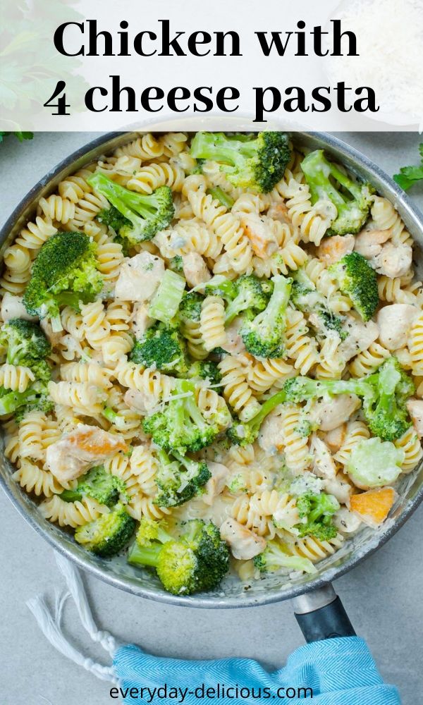 Chicken with cheese sauce and broccoli - Everyday Delicious