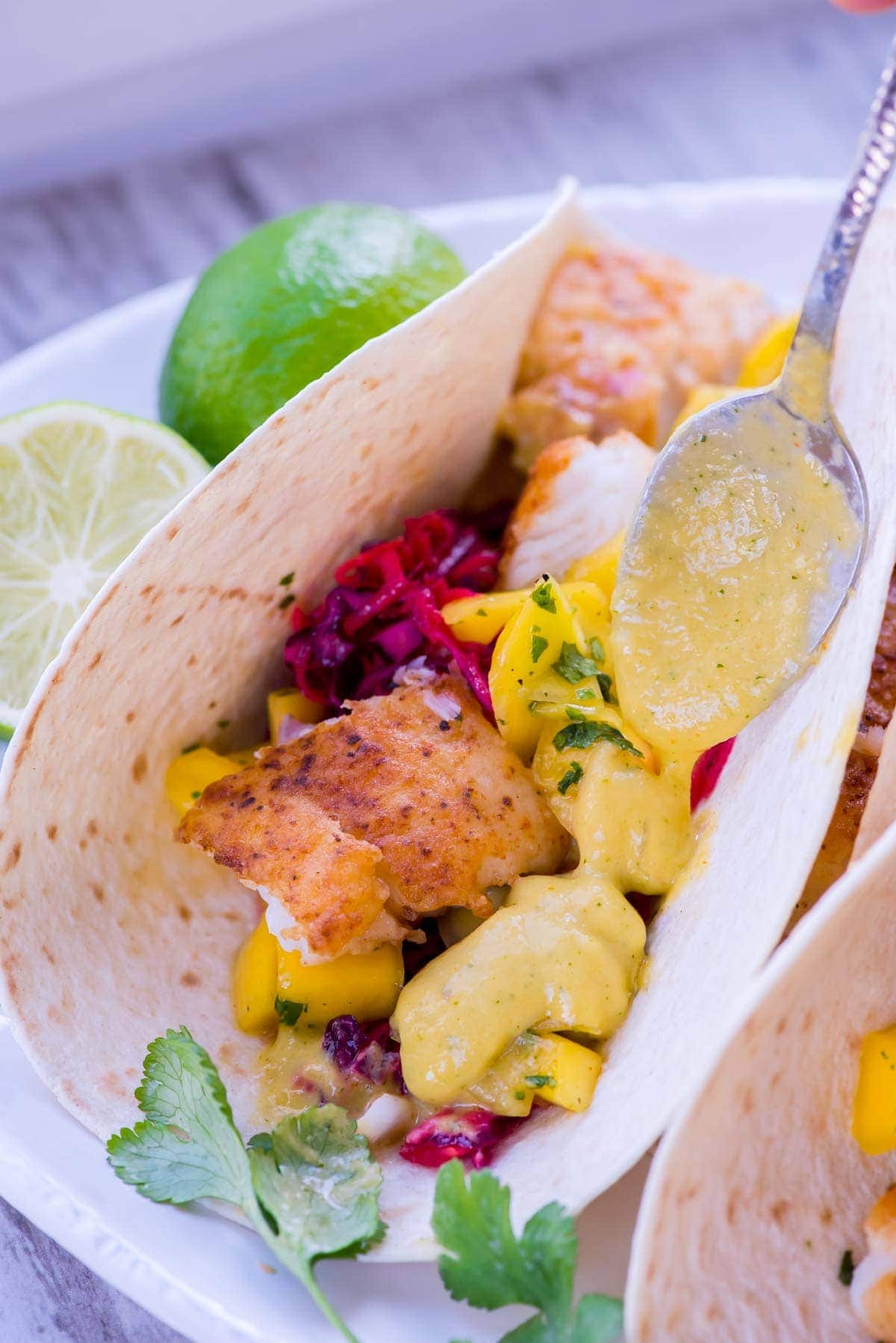 Fish Tacos with Mango Salsa (video) - Everyday Delicious