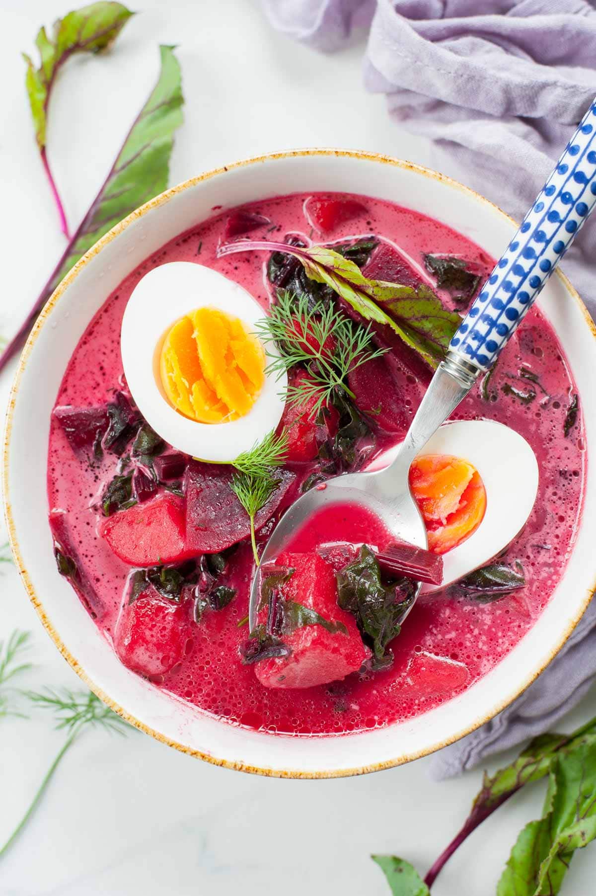 Beet Greens Soup (Polish Botwinka Soup) - Everyday Delicious