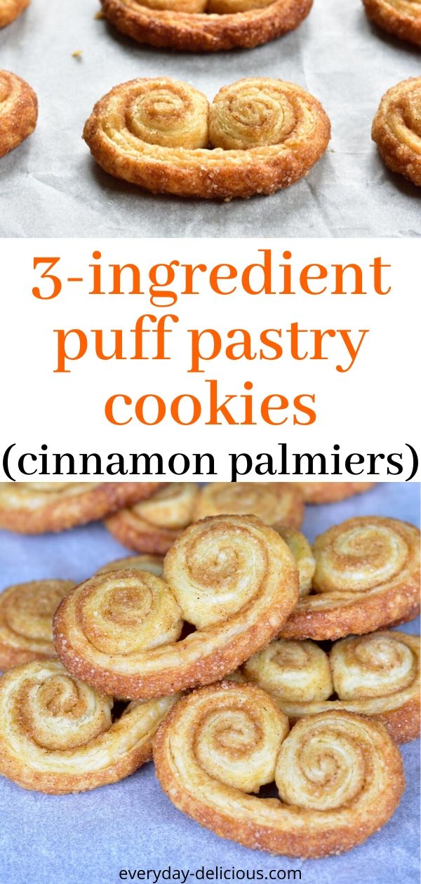 Cinnamon palmiers recipe – 3-ingredient puff pastry cookies