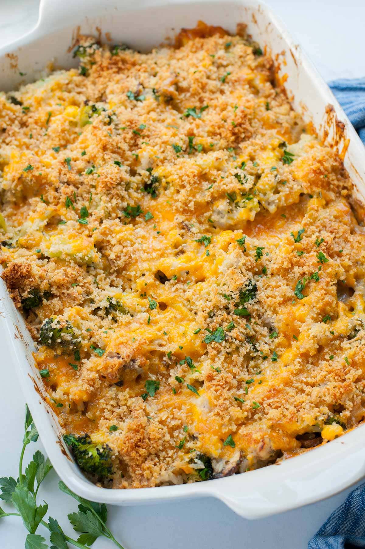 Chicken broccoli rice casserole (from scratch!) + VIDEO