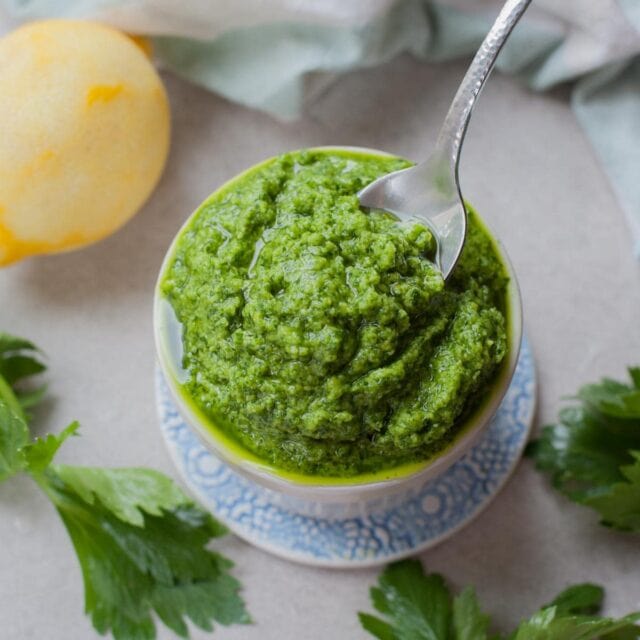 Celery Leaf Pesto Everyday Delicious