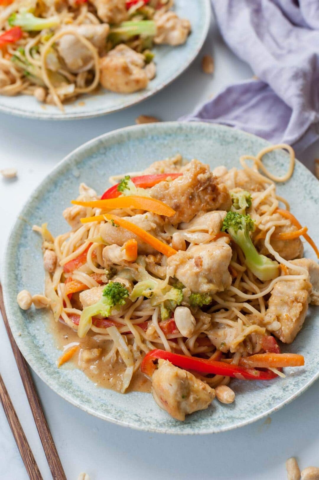 Peanut Chicken Noodles - Everyday Delicious