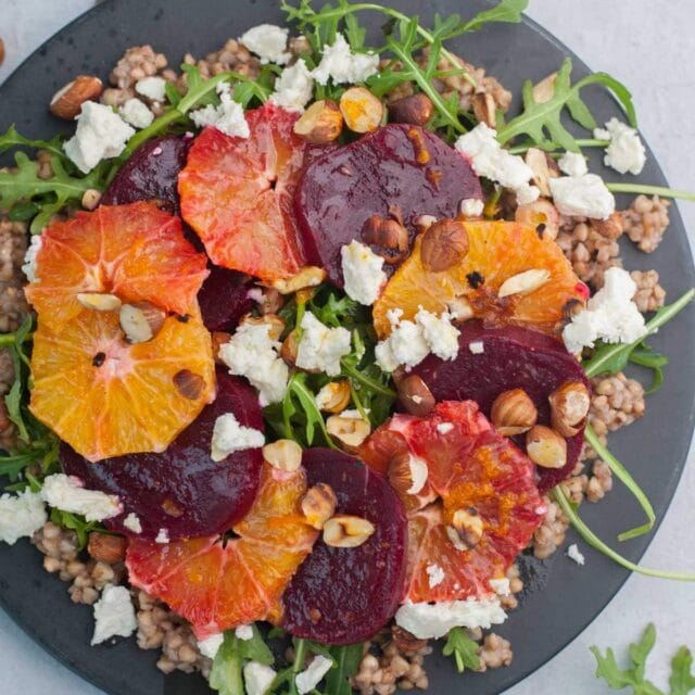 Buckwheat salad with beets, orange, arugula and feta - Everyday Delicious