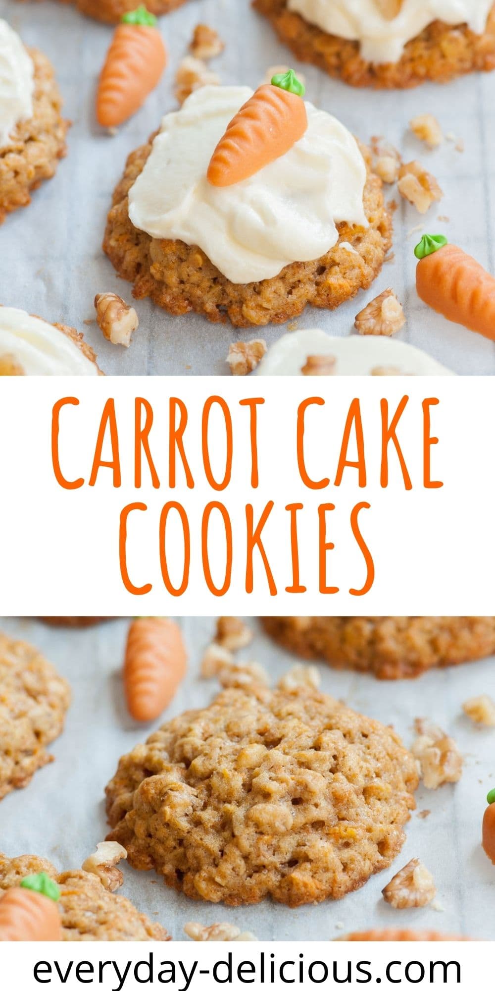 Carrot cake cookies with cream cheese frosting - Everyday Delicious