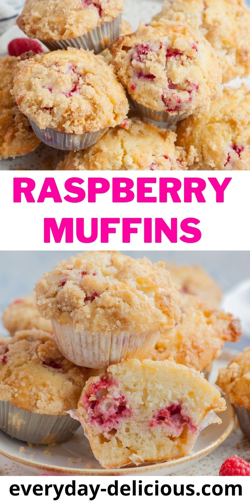 Raspberry White Chocolate Muffins - Everyday Delicious