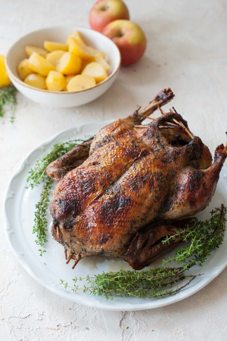 The Best Roast Duck Recipe With Gravy   Roast Duck Everyday Delicious 1 768x1154 