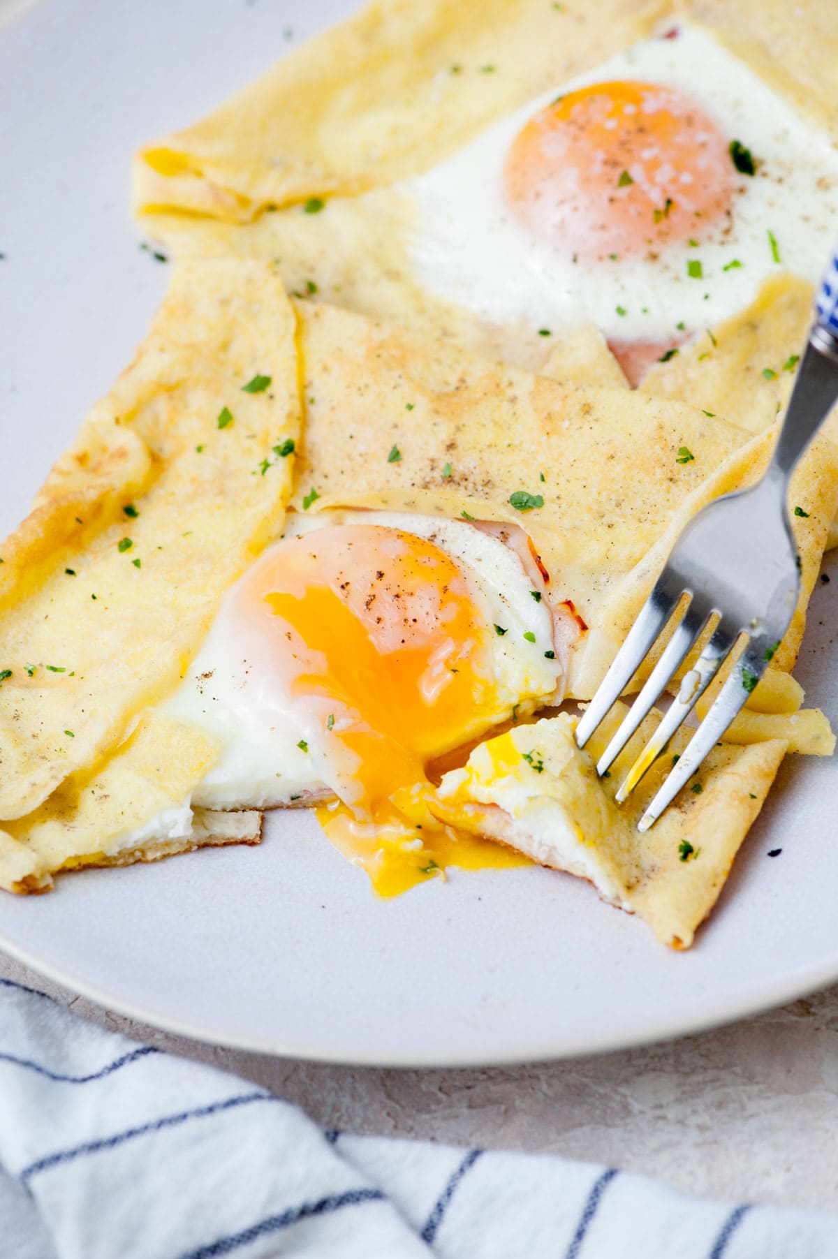 Savory Crepes (with ham, cheese, and eggs) - Everyday Delicious