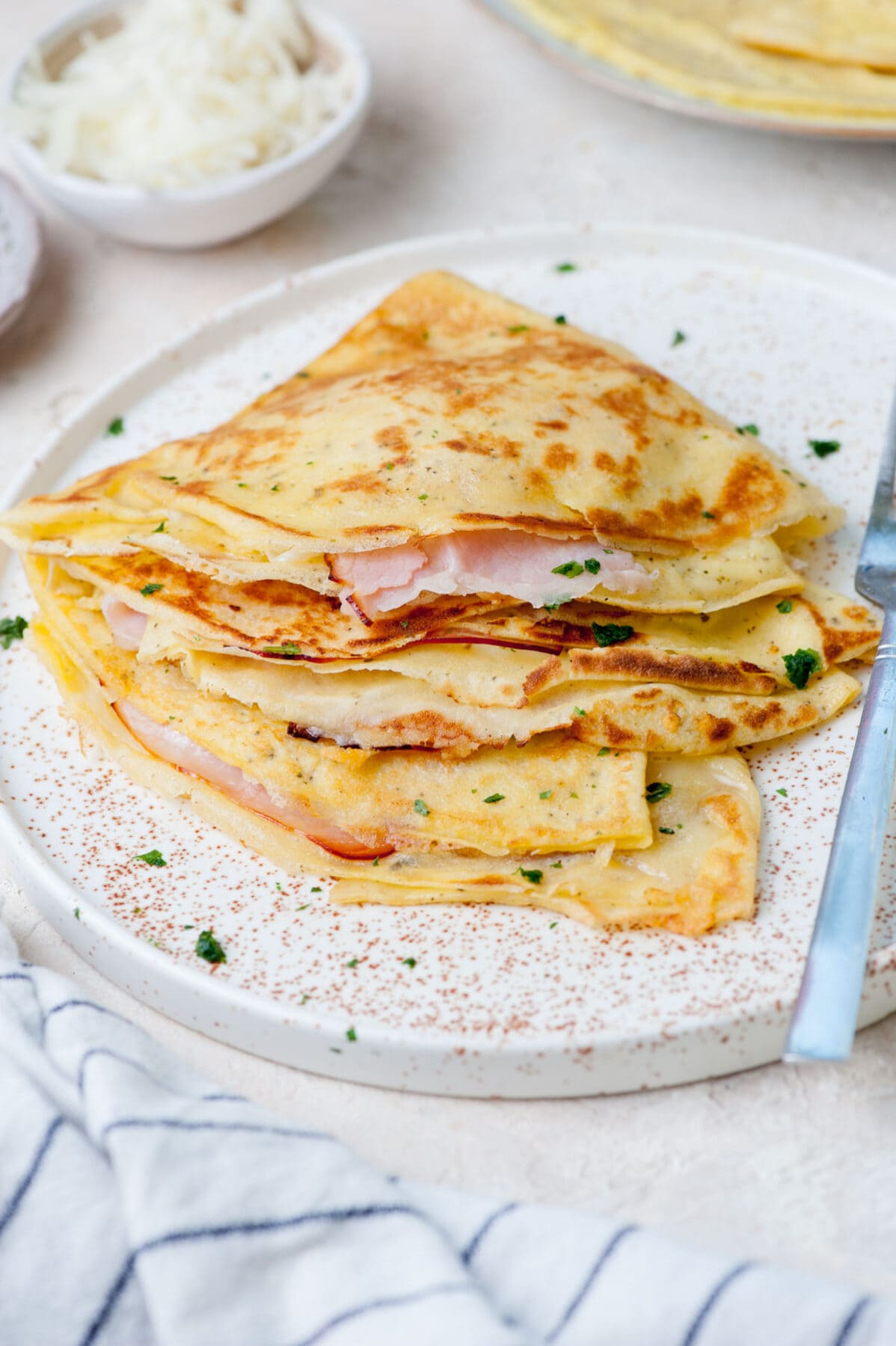 Savory Crepes (with ham, cheese, and eggs) - Everyday Delicious
