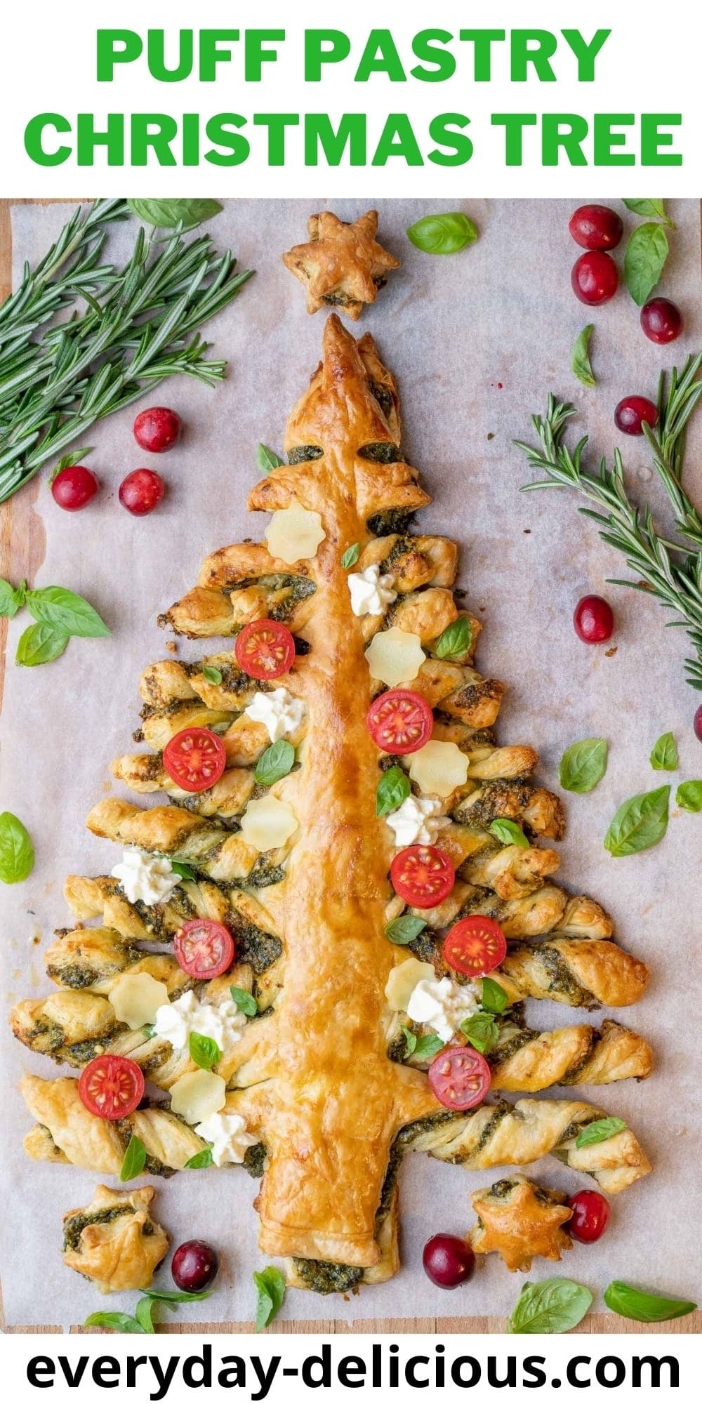 Puff Pastry Christmas Tree (Christmas Tree Appetizer) Everyday Delicious