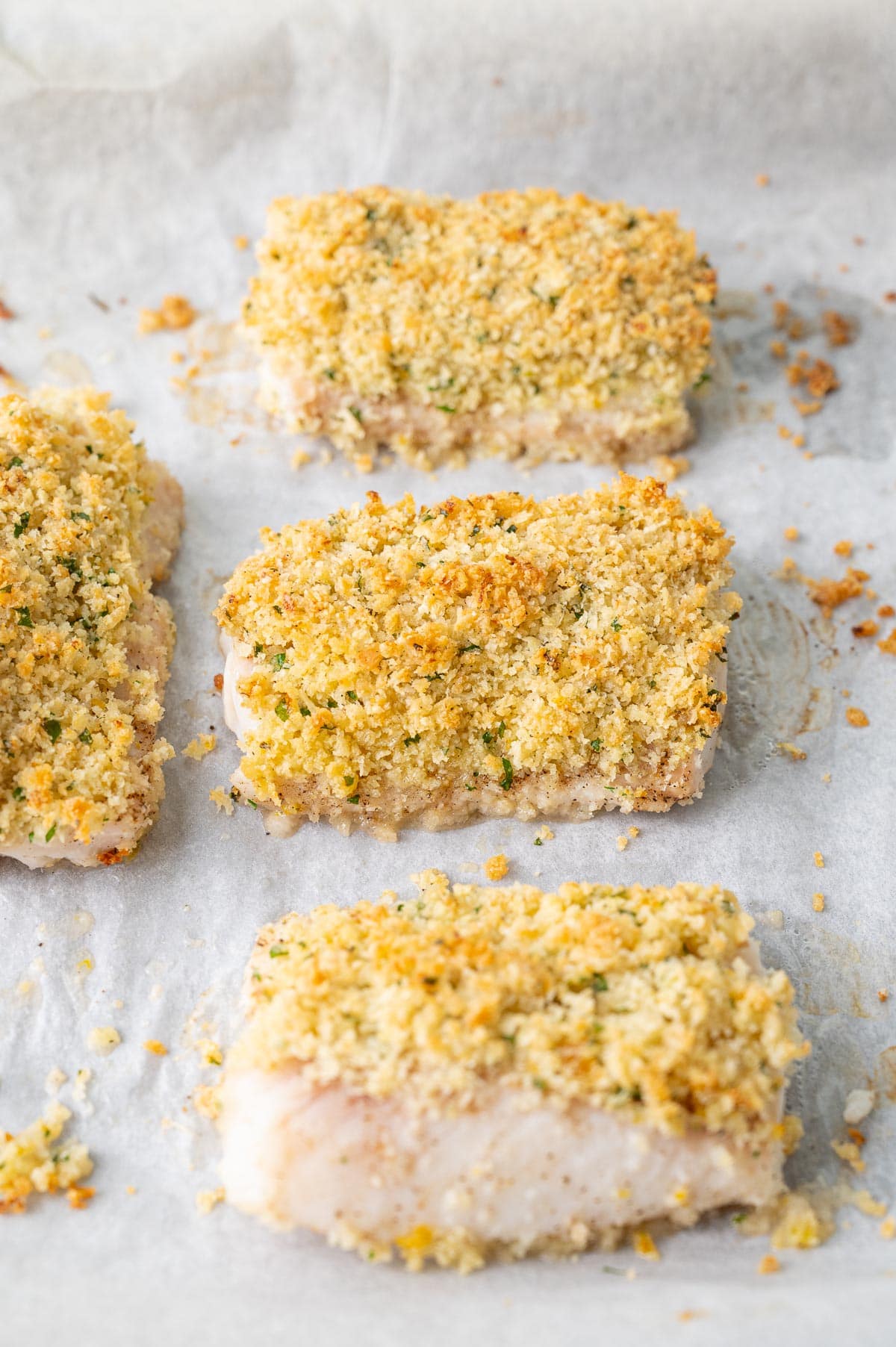 Baked Panko Crusted Cod Fish