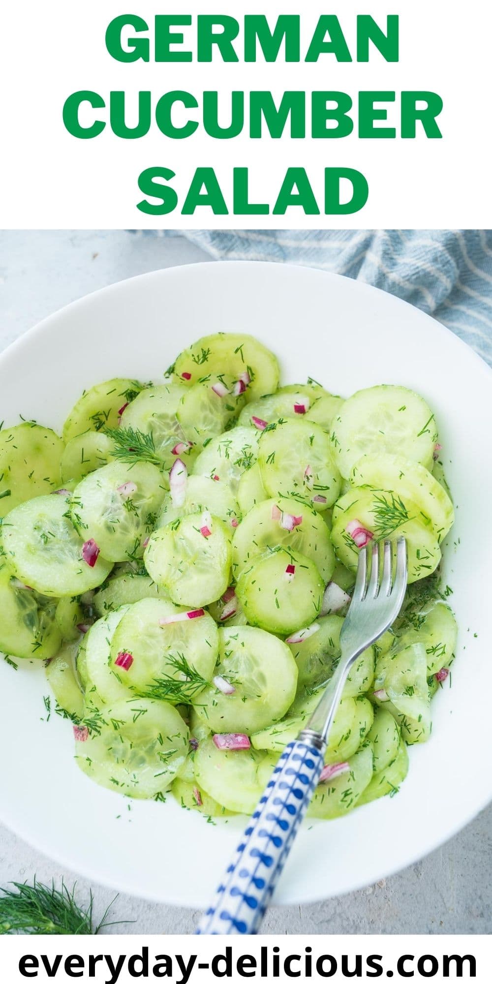 German Cucumber Salad (Gurkensalat) - Everyday Delicious