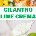 Cilantro lime crema pinnable image.