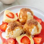 Polish strawberry dumplings pinnable image.